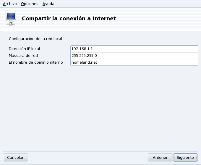 Configuración de la LAN