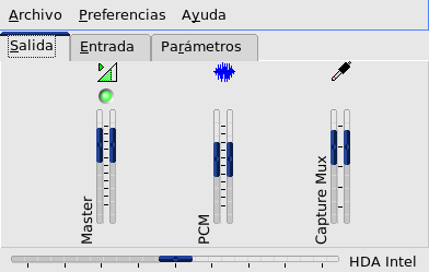 Ventana principal de KMix