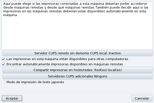 Configuración del servidor de impresión CUPS