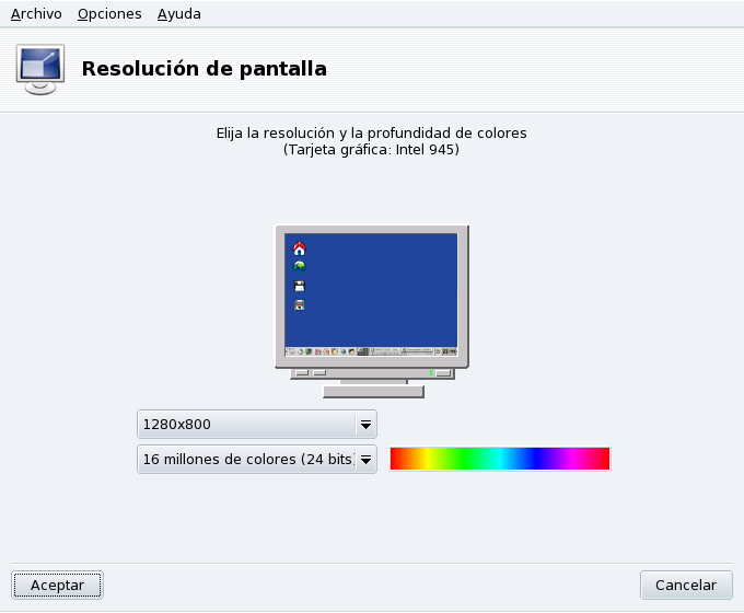 Cambiando la resolución de la pantalla