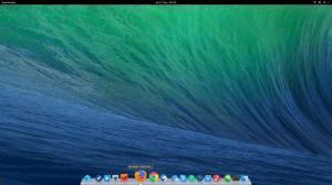My desktop with Cairo-Dock and my MacOSX Mountain Lion / Mavericks Theme