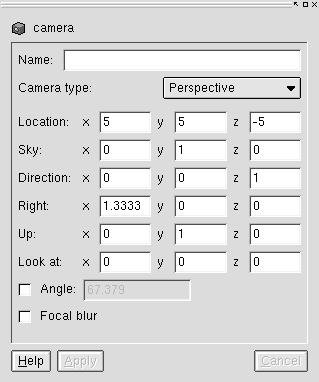 Camera-Object Properties View