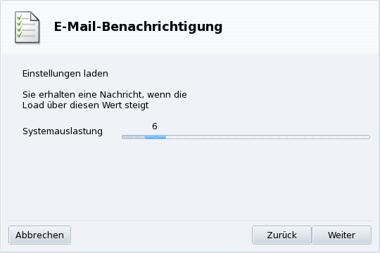 Einrichtung der Benachrichtigung: Systemlast