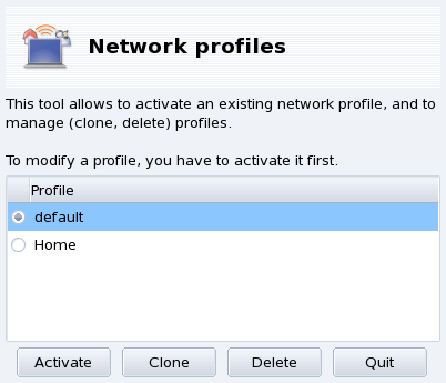The Network Profiles Interface