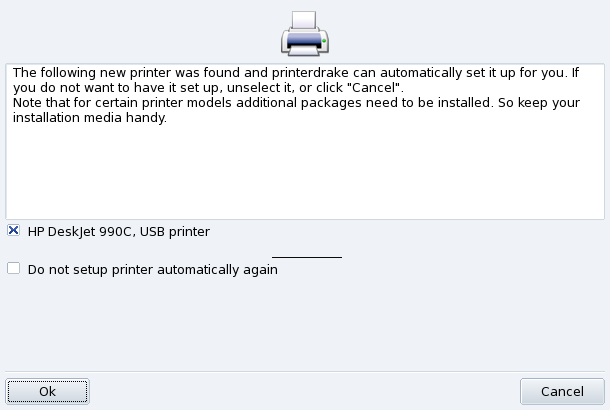 A new Printer was Detected