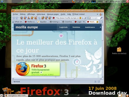 Copie d'écran avec Firefox et Mozilla-Europe