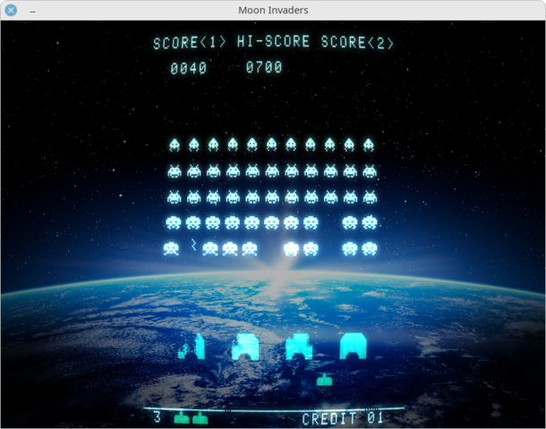 [Space Invaders (with Moon Invaders engine)]